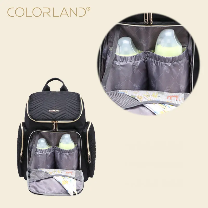 COLORLAND Мода большой емкости рюкзак для мам водонепроницаемый дорожный рюкзак подгузник сумки для младенца сумка для ухода женская сумка