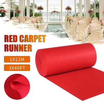 

Large Red Carpet Wedding Aisle Floor Runner Outdoor Hollywood Party Decoration Banquet Celebration Event Reward Carpet 12x1M