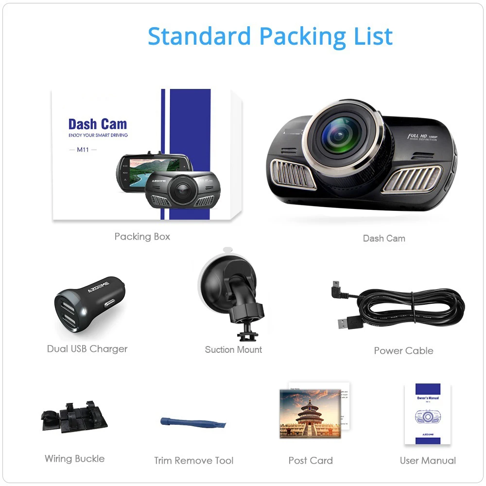 JOHOX-11 Dash Cam 3 inch 2.5D IPS Screen Full