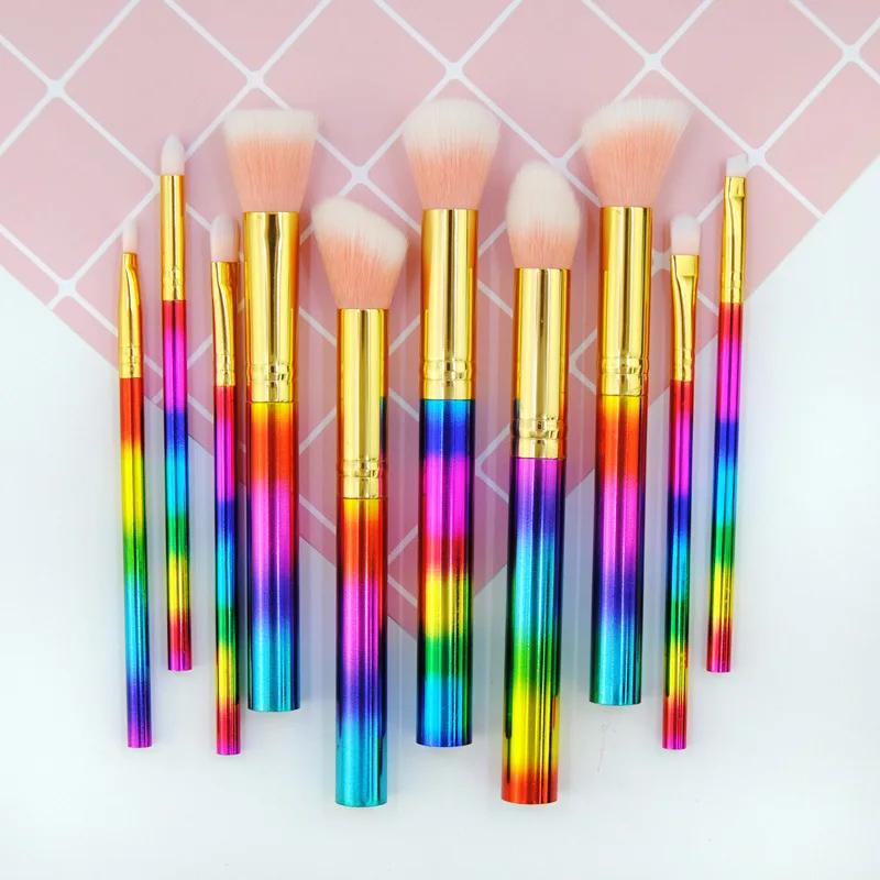 

10PCS Candy Handle Makeup Brushes Set Professional Brushes for Makeup Powder Foundation Eyeshadow Make up Brushes