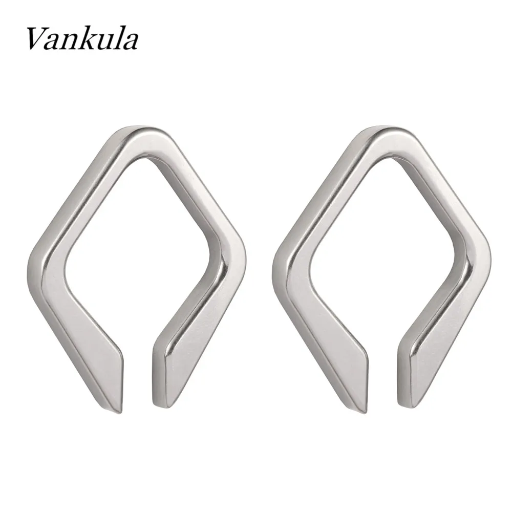 Vankula 2 шт. 316L Нержавеющая Сталь Подвески для ушей утяжелители туннель пробки пирсинг ювелирные изделия для тела ромбовидные расширители серьги подарок