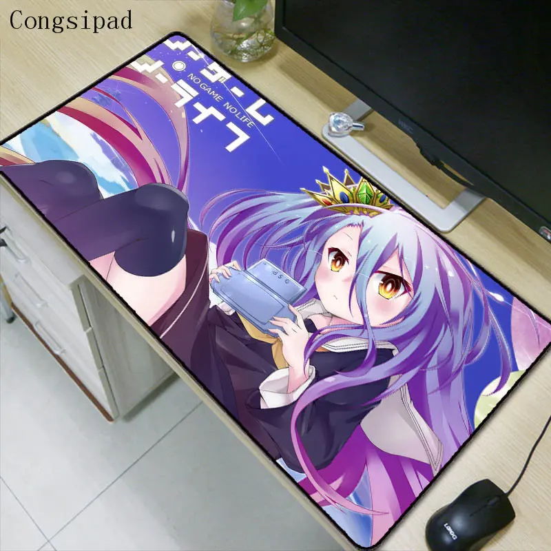  NO Game No Life Anime Large Mouse Pad Mousepad Natural Rubber Gaming Table Mouse Mat with Locking E