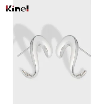 

Kinel 2020 New Minimalist S Earrings for Women Wedding Engagement Jewelry 925 Sterling Silver Female Luxury Korea Bijoux