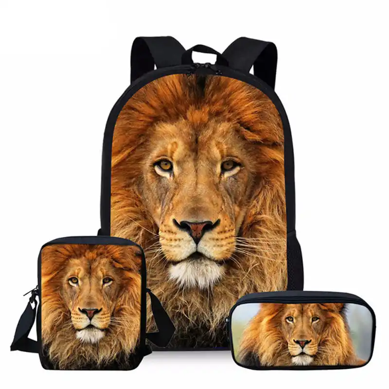 lion book bag