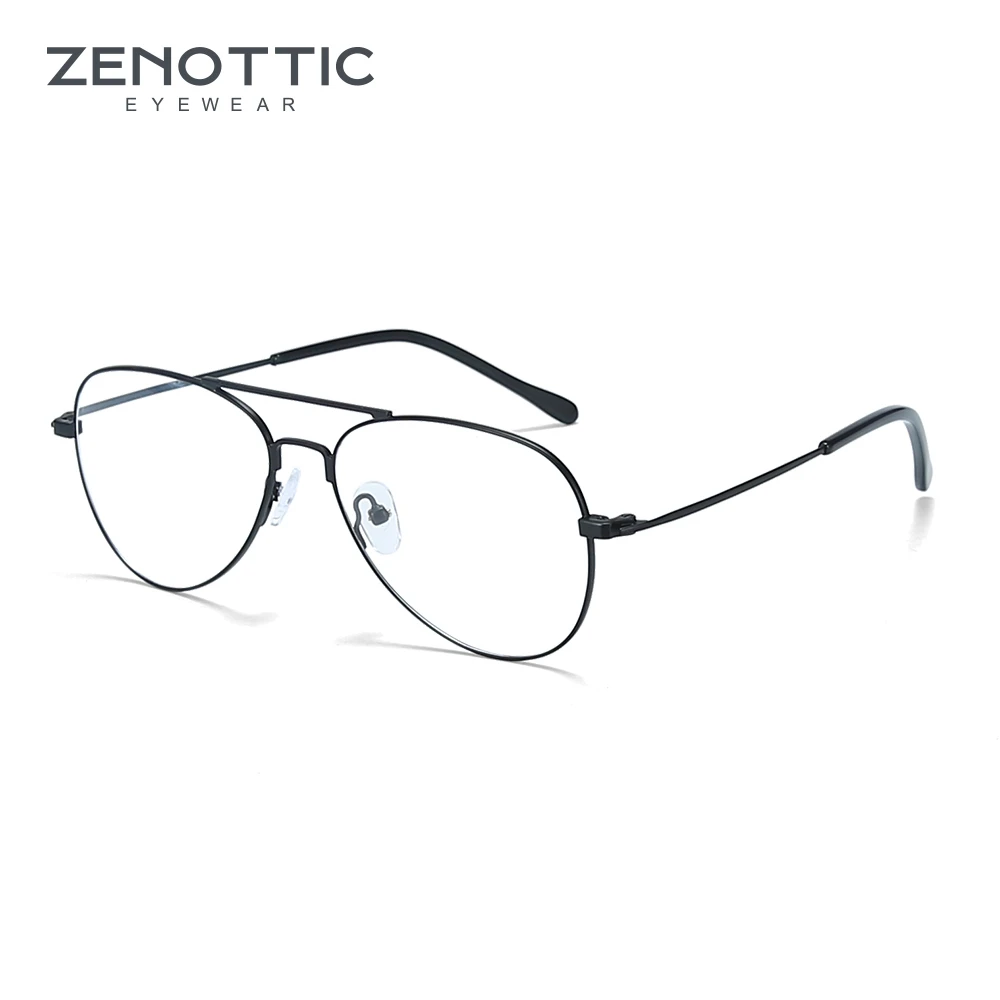 ZENOTTIC ультра светильник, оптические очки, оправа для мужчин, полная оправа, очки пилота по рецепту, модные дизайнерские очки, очки BT2112 - Цвет оправы: Black