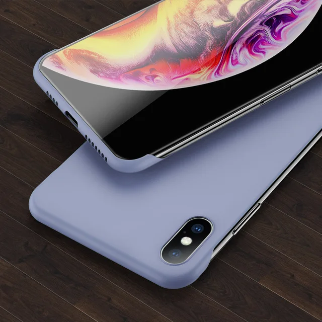 Тонкий жесткий поликарбонатный безрамный чехол для телефона для iphone 11 Pro Ma 6 6S 7 8 Plus XR X XS Max однотонный матовый чехол-накладка без полей - Цвет: Серый