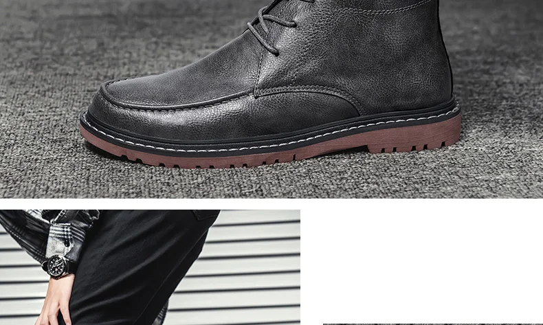 Повседневная мужская обувь из искусственной кожи на шнуровке осенние ботинки Весенняя Мужская обувь chaussure homme Cuir zapatillas hombre, большой размер 47