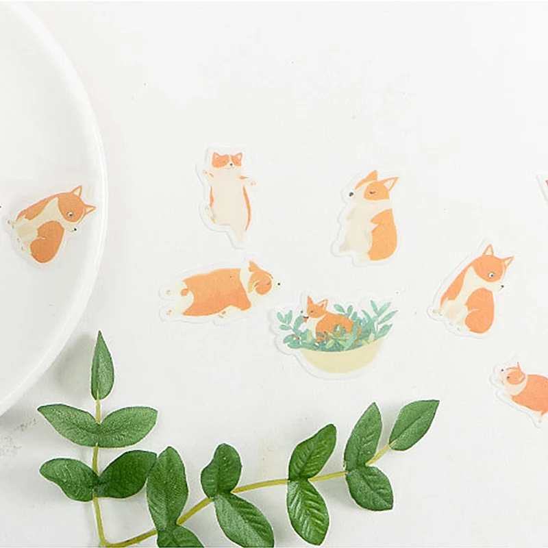 40 шт./упак. Kawaii Cat животное хомяк Дневник Журнал наклейки в форме собак Скрапбукинг Бумага милые канцелярские принадлежности альбом для вырезок расходные материалы