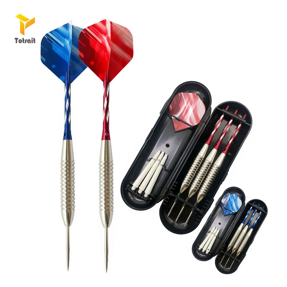 

TOtrait 24g Professional 3pc/Steel Tip Darts With Aluminum Shaft Fox Smiling Good Qualtiy Nice Flights Black Barrel Darts Gift
