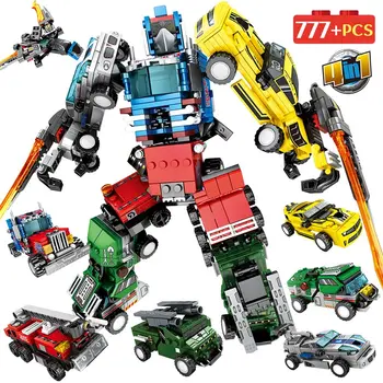 

Military City Transformation Robot Truck Building Blocks for Legiong Technic Tank Helicopter Car Figure Bricks Toys for Children