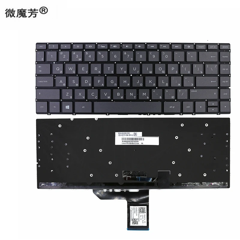 

Новая русская клавиатура для ноутбука Samsung Latitude X360 14-ba000 14-ba100 14m-ba000, черная, без рамки, без подсветки