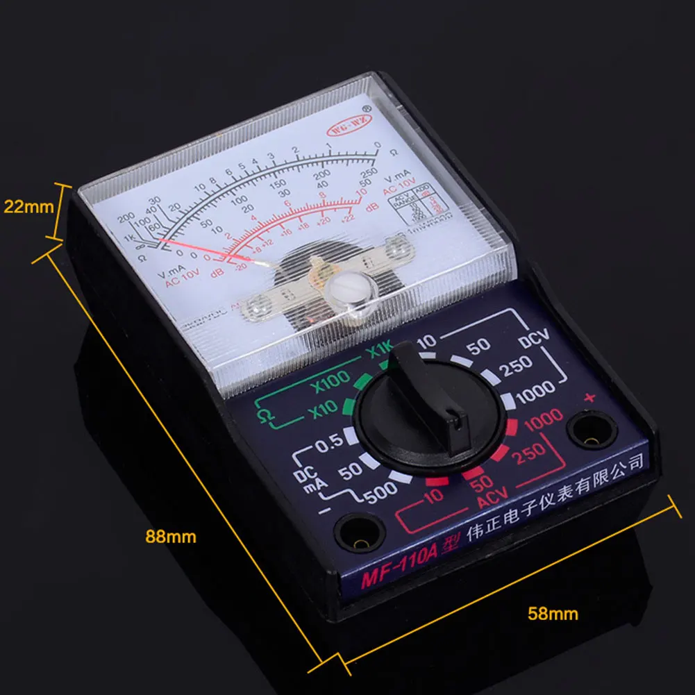 MF110A мини-изолятор Вольтметр инструмент Омметр чувствительный Электрический измерительный инструмент Амперметр ручной диапазон аналоговый мультиметр
