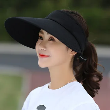 

Beach Visors Adjustable Easy To Carry Foldable Summer Portable Outdoor Lightweight Sunscreen Casual Polyester Women Sun Hat