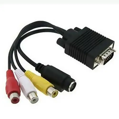 Композитный кабель-преобразователь VGA-S-Video 3 RCA AV TV Out для ПК и ноутбуков |