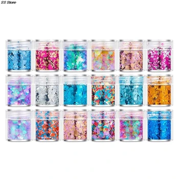 

18 Bottles Nail Art Sequins Shinning Filling Flash Glitter Powder UV Epoxy Resin Pigment Dust Manicure DIY Fingers Beauty Decor
