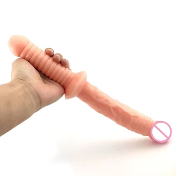 Super long Soft Realistic Penis Butt Dildos Anal with Handle Butt Plug Anus Dilator Massage Stimulaiton Sex Toys for Women 4