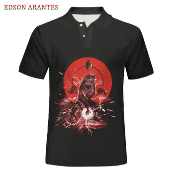 

Naruto Anime 3D Printed Men's Polo Shirt Summer Cosplay Short Sleeve Tops Tees Cool black Classic Male Polo Shirt size S-6XL