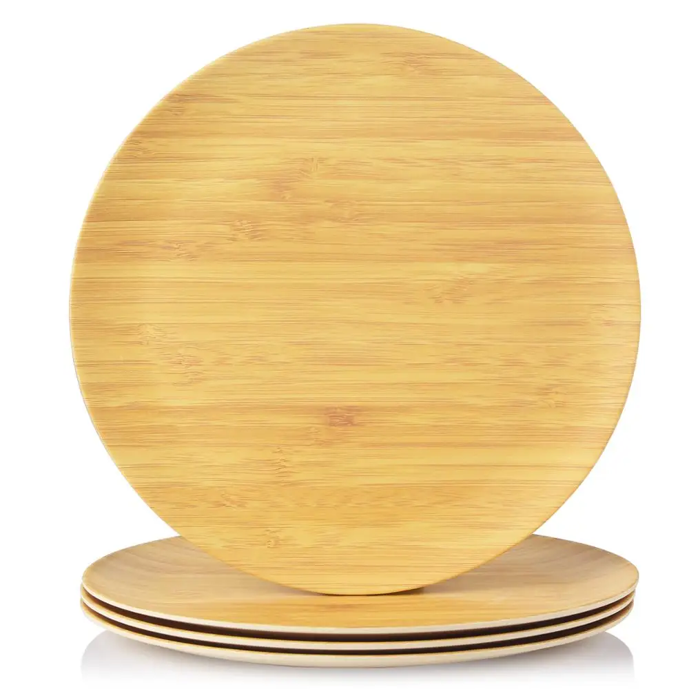 Высококачественная тарелка из бамбукового волокна с узором зерна посуда ручной