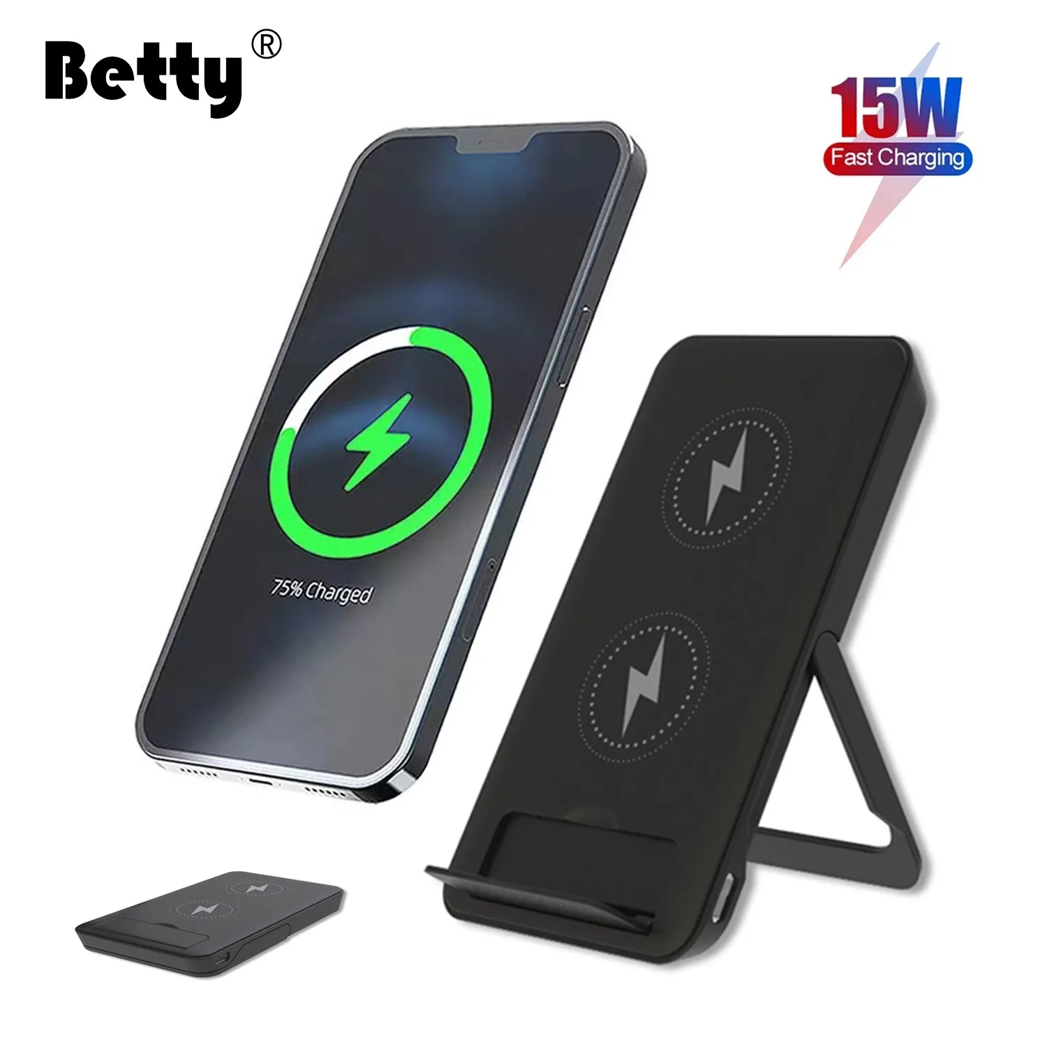 Betty 15W Wireless Chargers Foldable Desk Holder for phone Bracket Mount Stand Mobile Phone Desktop Universal Wireless charging