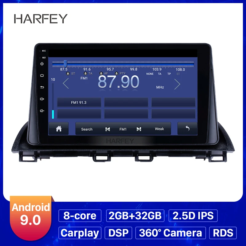Harfey GPS Navi 9 &quotАвтомобильная стерео для Mazda 3 Axela 2014 2015 поддержка Aux Mirror Link SWC Bluetooth 3G