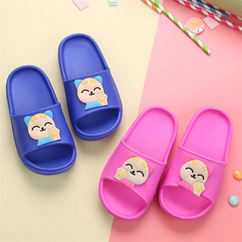 

2020 New Cute Kid Summer Flip Flop Soft Bottom Children Baby Home Slippers Waterproof Breathable Non-slip Boys Girls Home Shoes