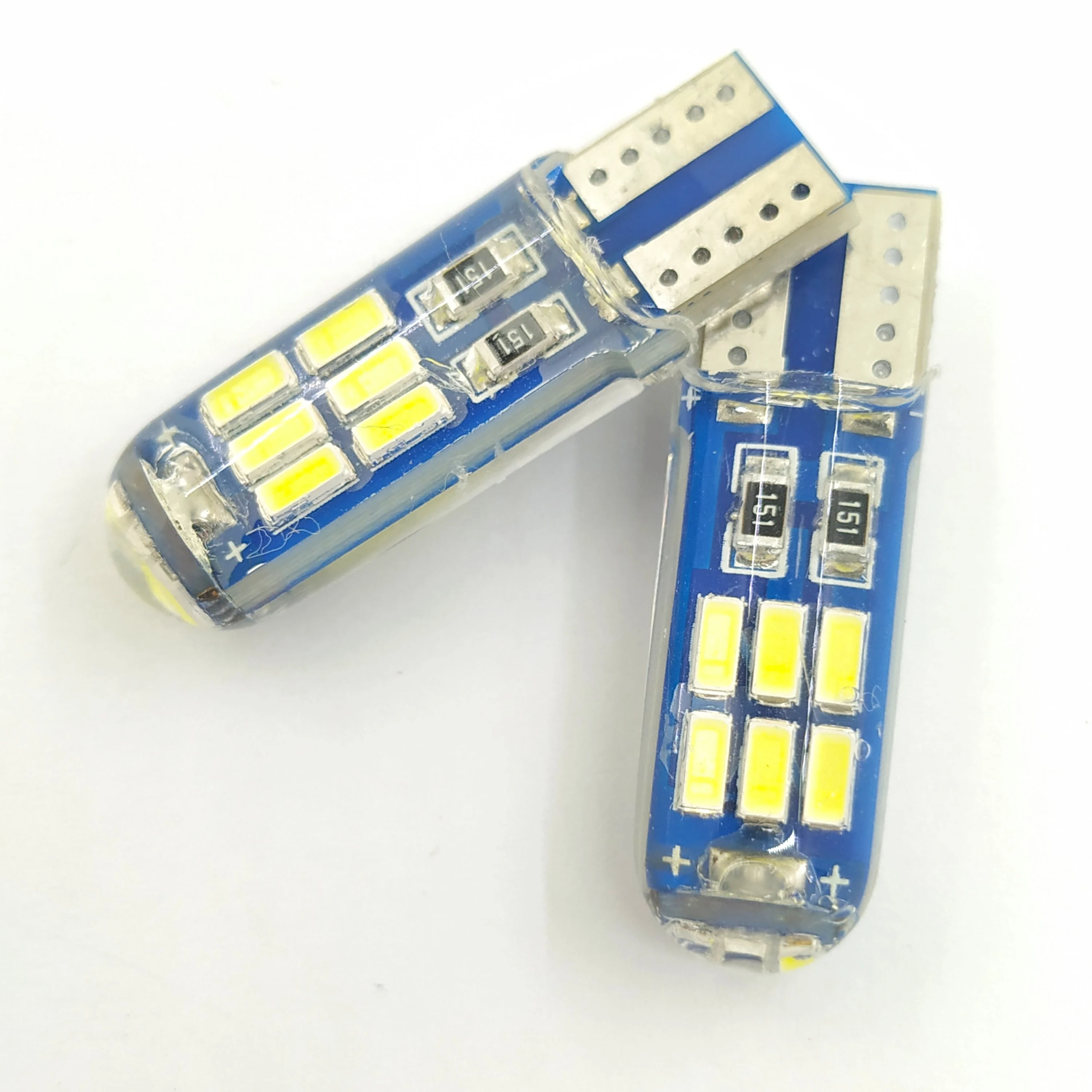 

10Pcs T10 Silicone 3014 15SMD Led W5W 192 168 Clearance light Wedge Side lamp Parking License Plate bulb Car Styling