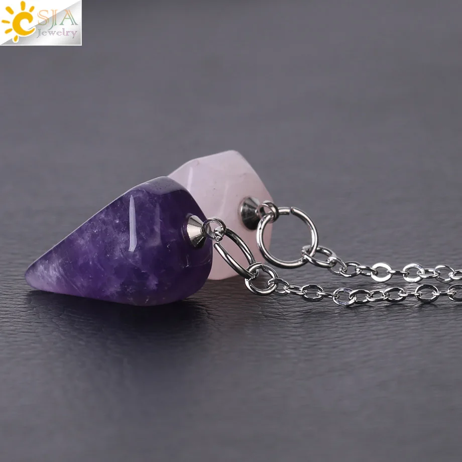 Infashio Healing Pendulums Natural Stones Pendant Amulet Crystal Pendulum