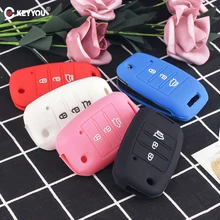 KEYYOU силиконовый откидной складной чехол для ключей автомобиля для KIA K2 K3 K4 K5 Sid Rio Soul Sportage Ceed Sorento Cerato
