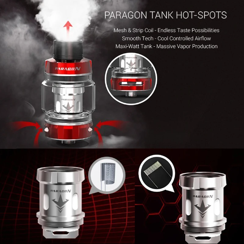 Электронная сигарета Vaptio capт Paragon Kit с атомайзером 8 мл 220 Вт испаритель без
