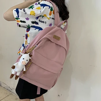 

Fashion cute Nylon Backpack Cute Student Women School Bags Girls Kawaii Backpack Female Luxury Teenage Bag Lady Book 2020