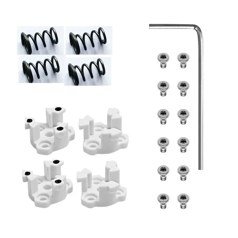 Kit plaque montage hélice drone DJI Phantom 4/Pro - 4 pièces en plastique noir sur fond blanc