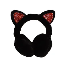 2021 feminino inverno quente earmuffs gato earmuffs de pelúcia earmuffs glitter lantejoulas earmuffs adequado para peles frias earmuffs