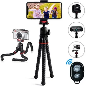 

Phone Tripod 360 Degree Rotation Flexible Octopus Travel Tripod for iPhone/Smartphone/Ipad/Sports Action Camera with Bluetooth