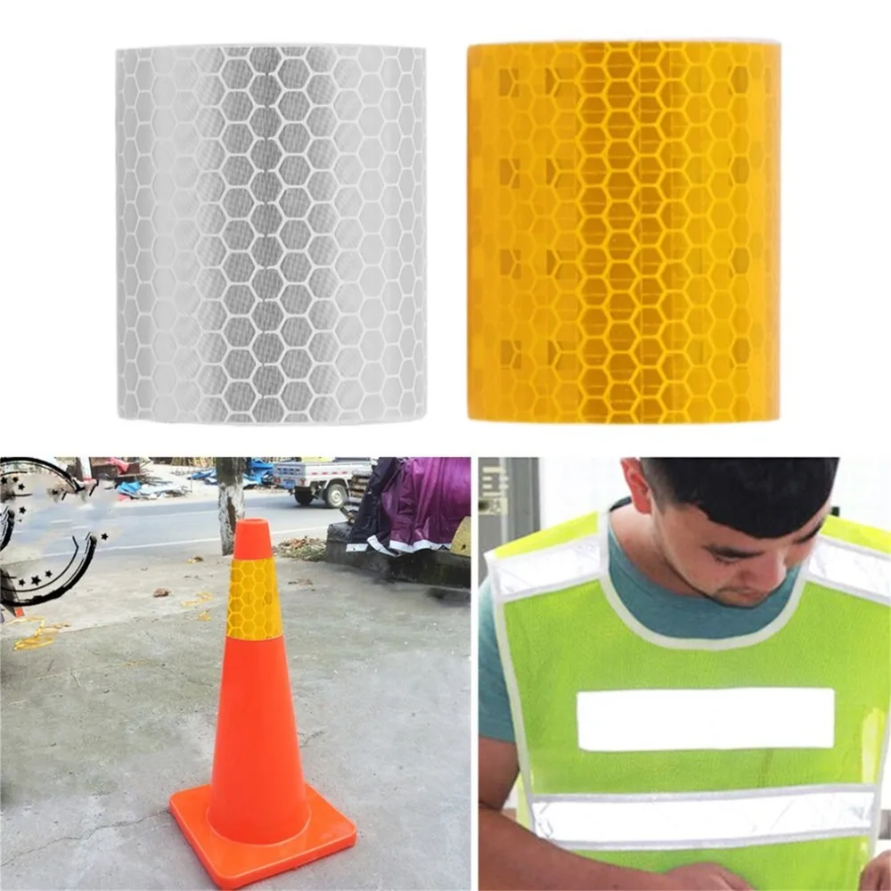 Universal Fluorescent Super Reflective Adhesive Strips School Bus Safety Warning Tape Car Conspicuity Stickers