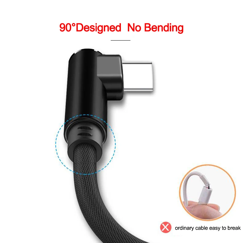 PHOMAX usb type C 2 м 90 градусов быстрая зарядка c кабель для передачи данных зарядное