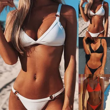 

bikini 2020 Women Bandeau Bandage Bikini Set Push-Up Brazilian Swimwear Beachwear Swimsuit biquini bathing suit women купальник
