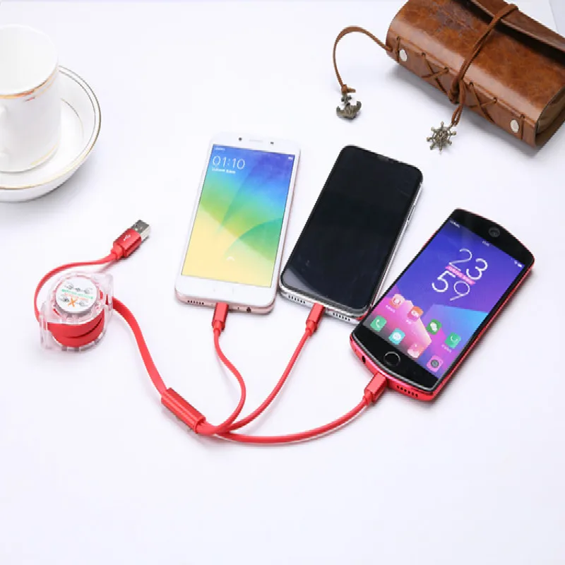 3 в 1 Выдвижной USB кабель Micro USB Тип для Xiaomi samsung huawei мульти зарядное устройство кабель адаптер для мобильного телефона линия передачи данных