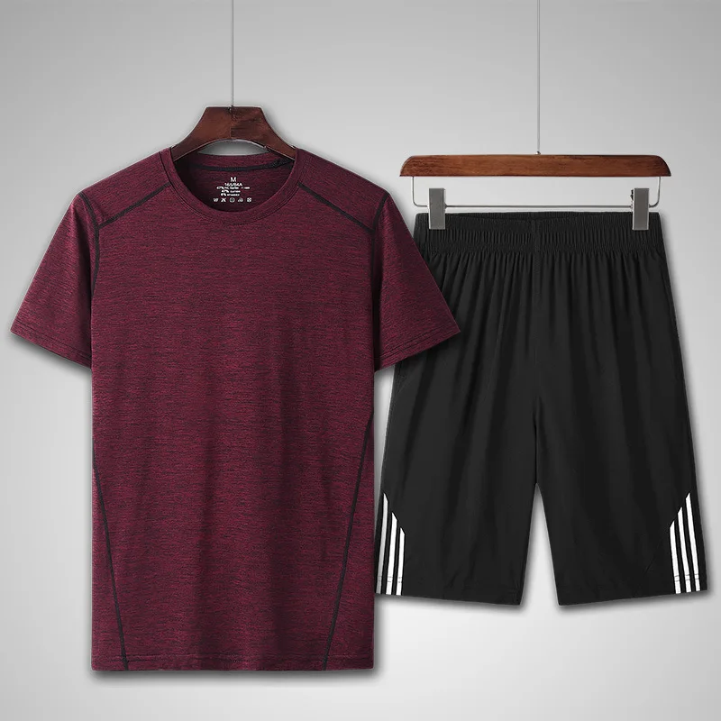 

Summer Sports Set MEN'S Short Sleeve Shorts Thin Running Training Suit Multi-color Multi-Occasion Thin Clothing Sports Men's