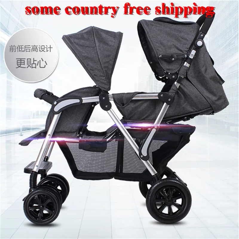 

front back twin stroller pram poussette aluminum frame for baby