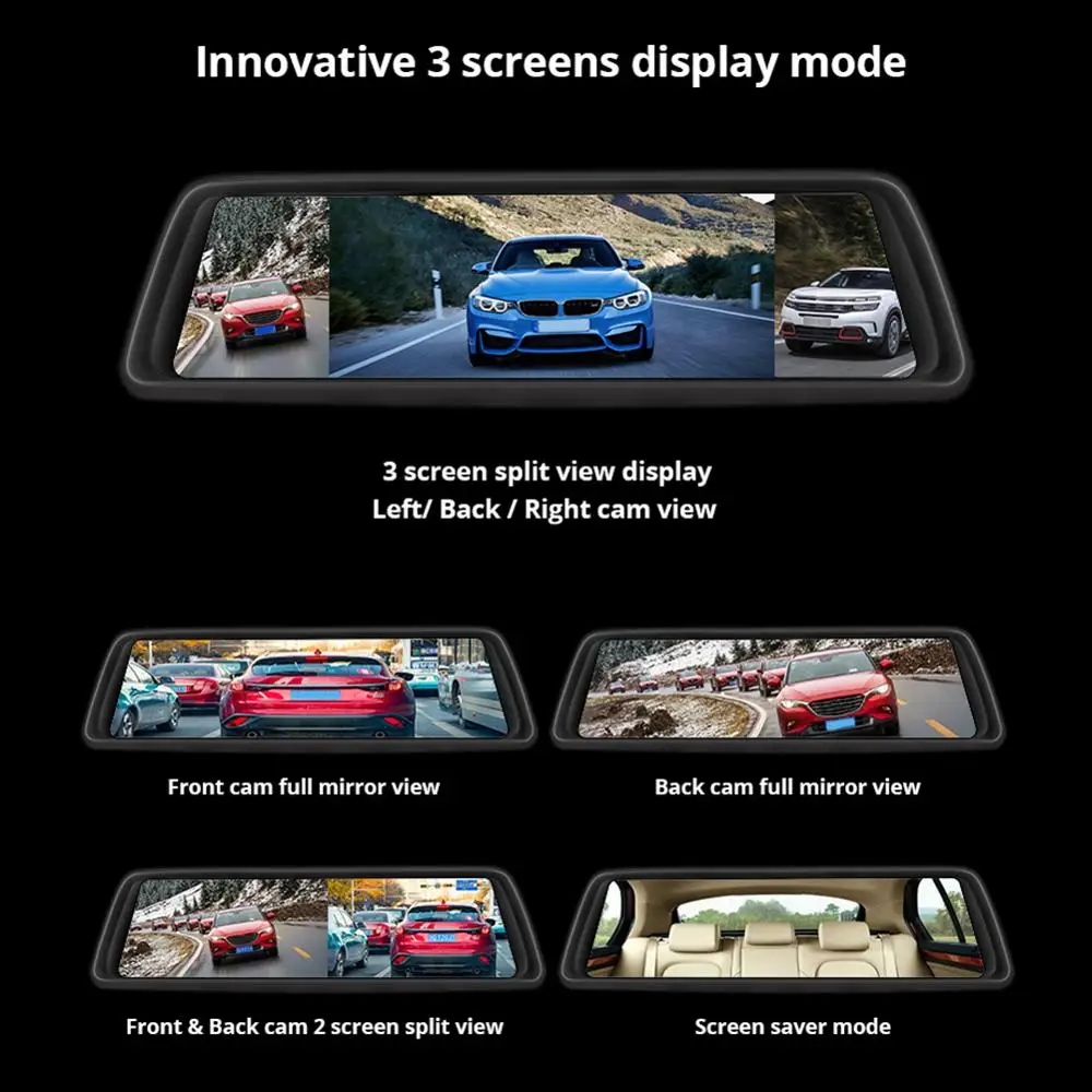 Автомобильный видеорегистратор Phisung V9 Plus с четырьмя объективами 4G, зеркальная камера ADAS 9,8" 1080 P, Wi-Fi, gps, видеорегистратор, 2G+ 3 2G, автомагнитофон