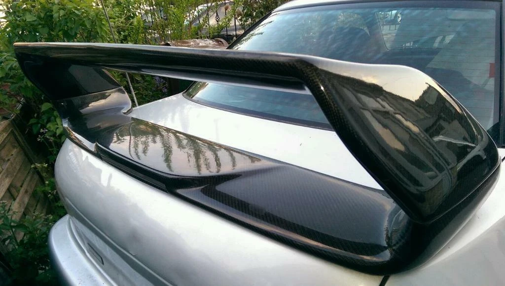 Carbon Fiber Rear Spoiler (with Brake Lights) For Subaru Impreza Gc8