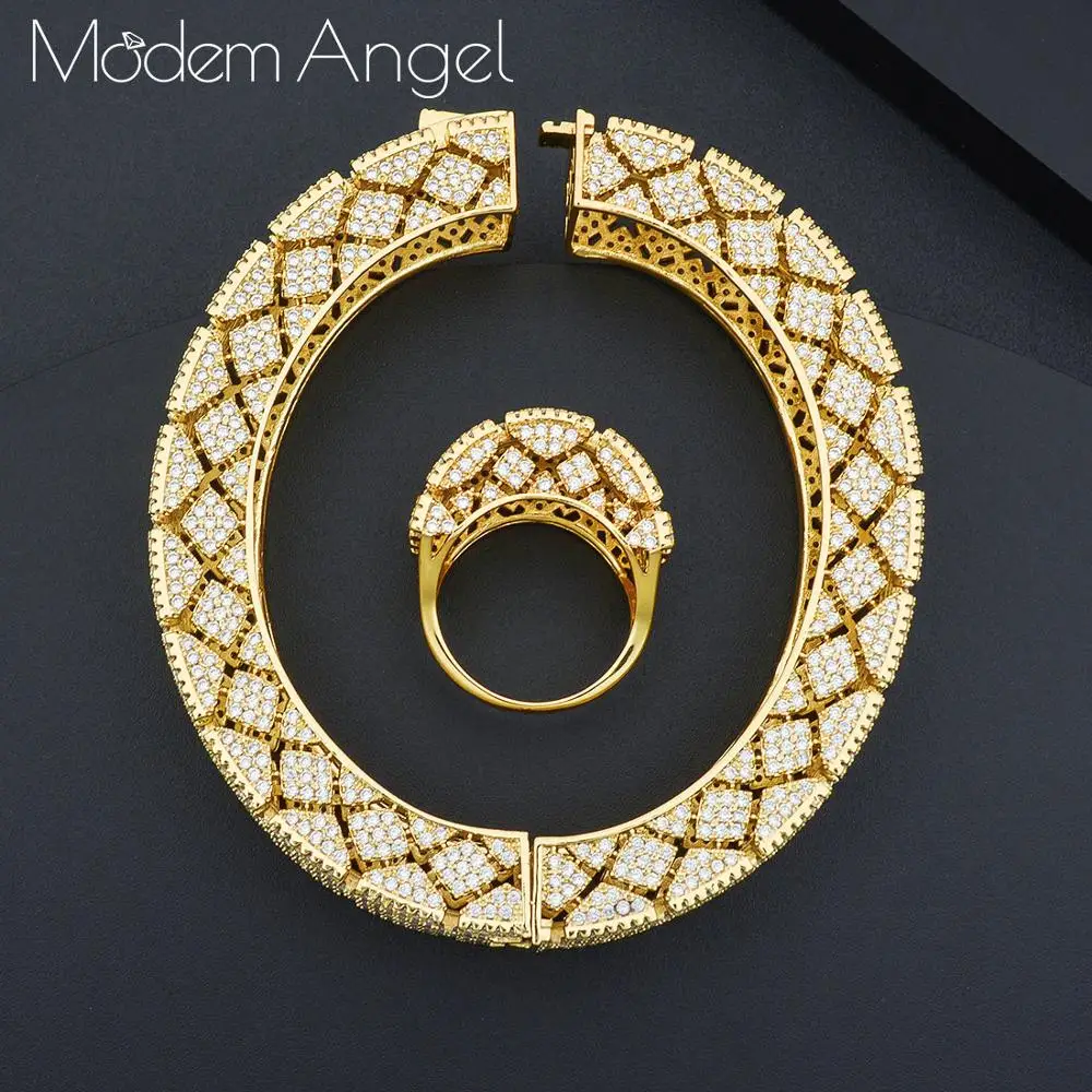 ModemAngel, роскошный браслет геометрический, кольцо, наборы, модные, Дубай, серебряные, Свадебные Ювелирные наборы для женщин, свадебные brincos para as mulheres