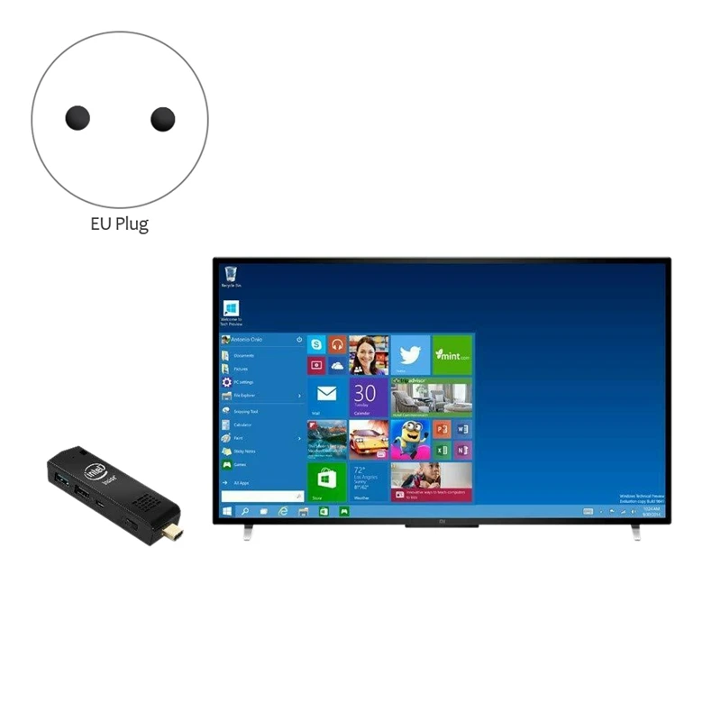

T5 Stick Mini PC 4GB 64GB Windows 10 Licenced Intel Atom Z8350 BT4.0 WiFi Pocket Computer Mini Pc EU Plug