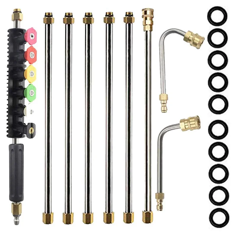 

Pressure Washer Extension Wands - 120 Inch Power Washer Gutter Cleaning Tools, Telescoping Replacement Lance, Window Cleaner Noz