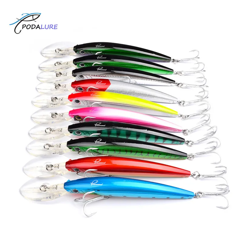 

Long Minnow Baits Hard Lures Mino Fishing Hooks 27g/17cm