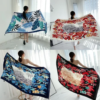 

New Summer Ethnic Printing Scarf Female Print Large Shawl Travel Scarf Seaside Holiday Sunscreen Beach Robe Scarves 100x180cm