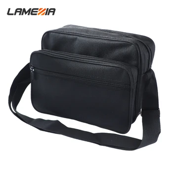 

Multifunctional Shoulder Bag Wear-resistant Storage Tool Kit Black Canvas Satchel Package for Maintenance Electrician