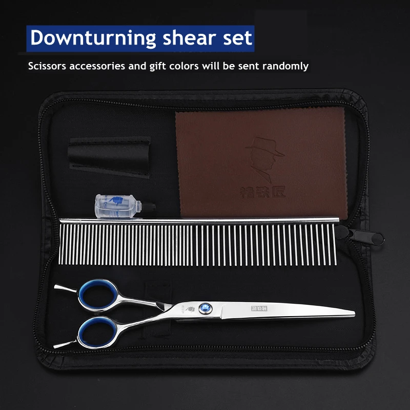 Description Picture 3 of itemProfessional Pet Grooming Scissors Teddy Hair Trimmer Set Curved Hair Clippers Cat Dog Nail Clippers Hair Scissors