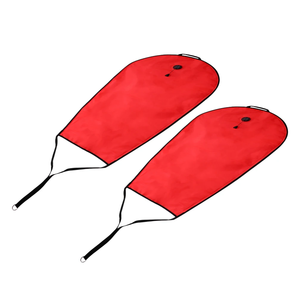 

2Pcs/Set Tech Scuba Diving 125lbs Lift Bag with Over Pressure Relief Valve - High Visible Fluorescent Red