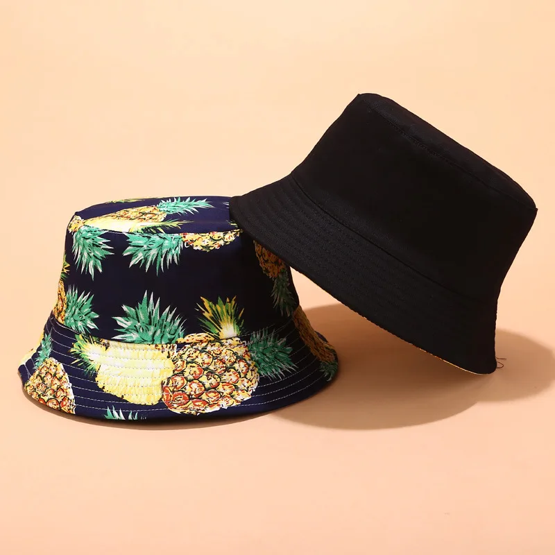 Новая модная Европейская американская летняя Рыбацкая шляпа тропическая печать фруктовый узор Спорт на открытом воздухе пляж праздник Солнцезащитная шляпа Gorra